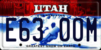 UT license plate E630OM