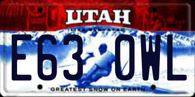UT license plate E630WL
