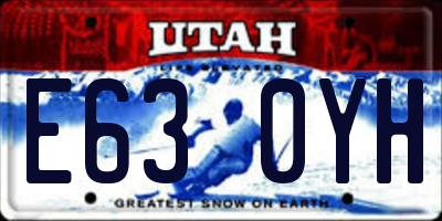 UT license plate E630YH