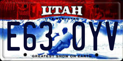 UT license plate E630YV