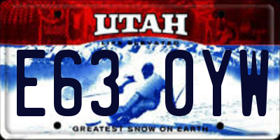 UT license plate E630YW