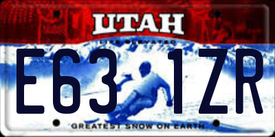 UT license plate E631ZR