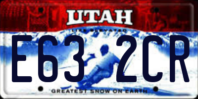 UT license plate E632CR