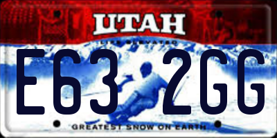 UT license plate E632GG