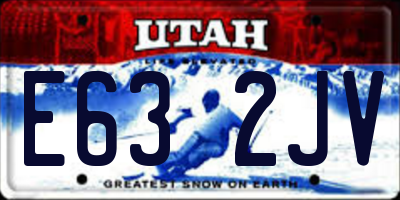 UT license plate E632JV