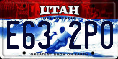 UT license plate E632PO