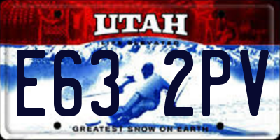UT license plate E632PV
