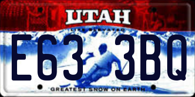 UT license plate E633BQ
