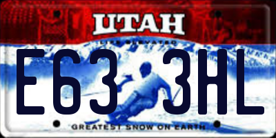 UT license plate E633HL