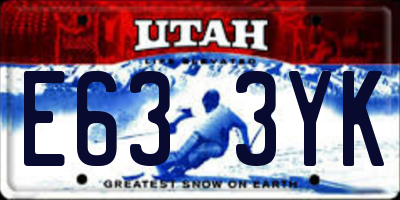 UT license plate E633YK