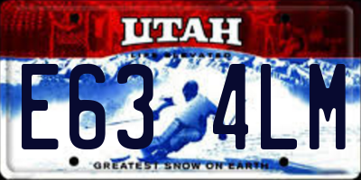 UT license plate E634LM
