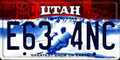 UT license plate E634NC