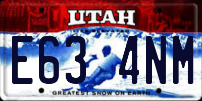 UT license plate E634NM