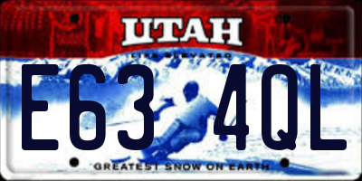 UT license plate E634QL