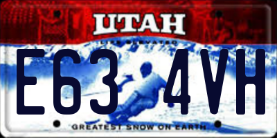UT license plate E634VH