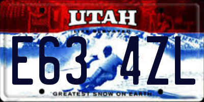 UT license plate E634ZL