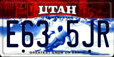 UT license plate E635JR
