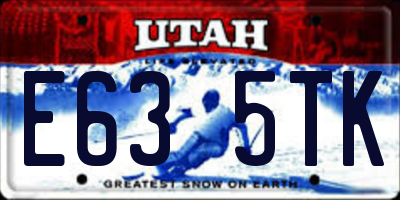 UT license plate E635TK