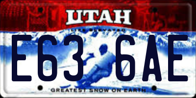 UT license plate E636AE