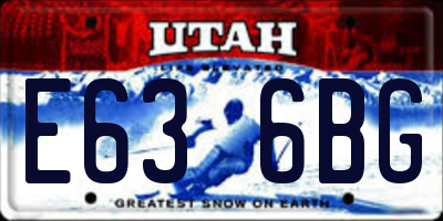UT license plate E636BG