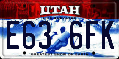 UT license plate E636FK