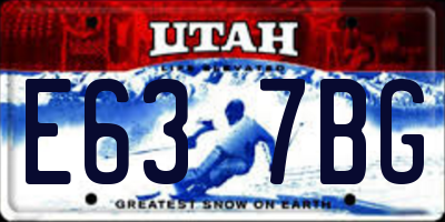 UT license plate E637BG