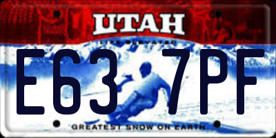 UT license plate E637PF