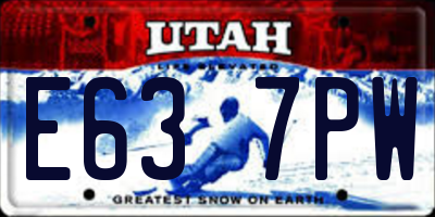 UT license plate E637PW