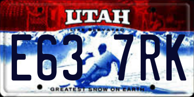 UT license plate E637RK
