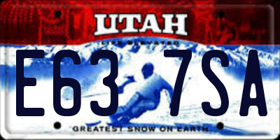 UT license plate E637SA