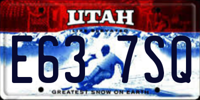 UT license plate E637SQ