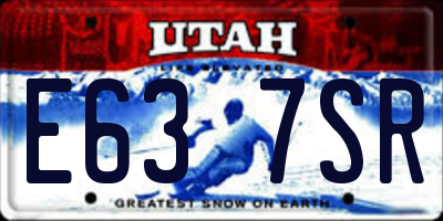 UT license plate E637SR