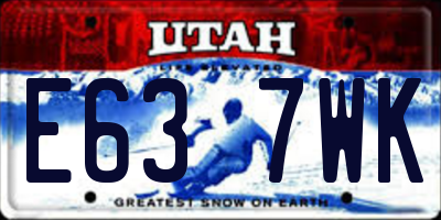 UT license plate E637WK