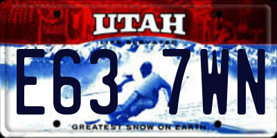 UT license plate E637WN