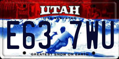 UT license plate E637WU