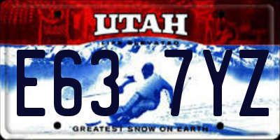 UT license plate E637YZ