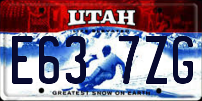 UT license plate E637ZG