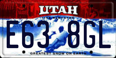 UT license plate E638GL