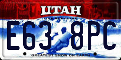 UT license plate E638PC