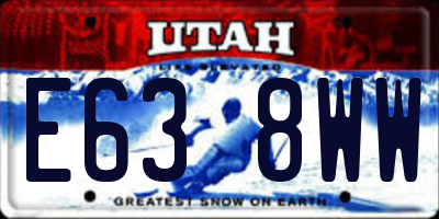 UT license plate E638WW