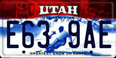 UT license plate E639AE
