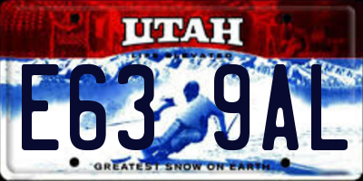 UT license plate E639AL