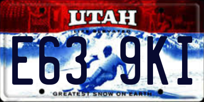 UT license plate E639KI