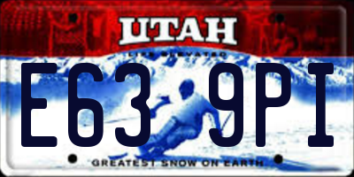 UT license plate E639PI