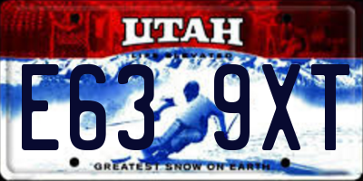 UT license plate E639XT