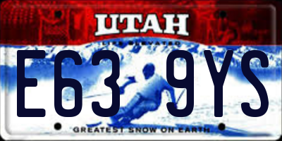 UT license plate E639YS