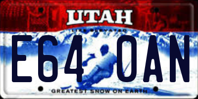UT license plate E640AN