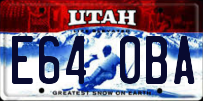 UT license plate E640BA