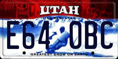 UT license plate E640BC