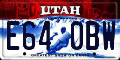 UT license plate E640BW